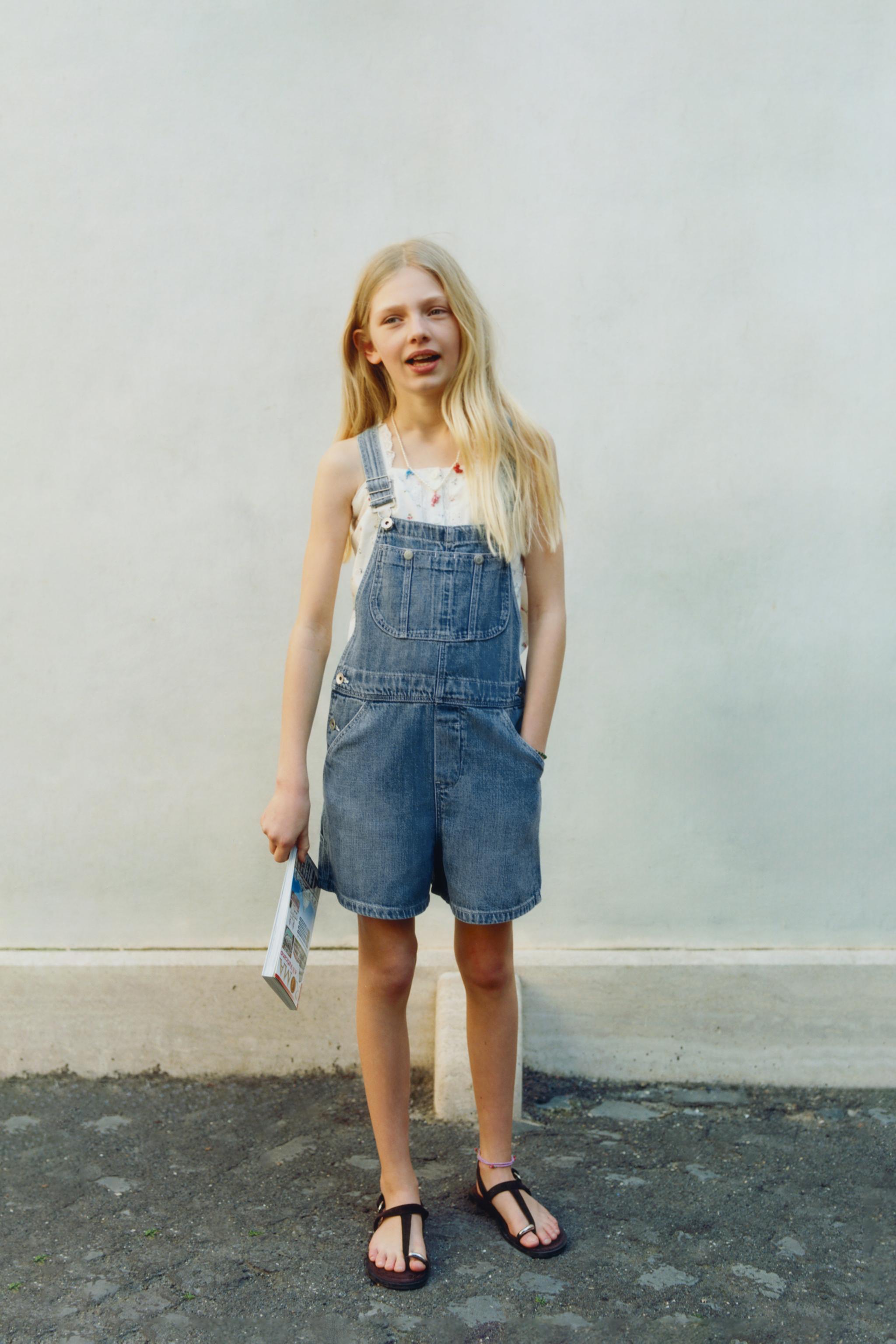 DENIM OVERALL SHORTS